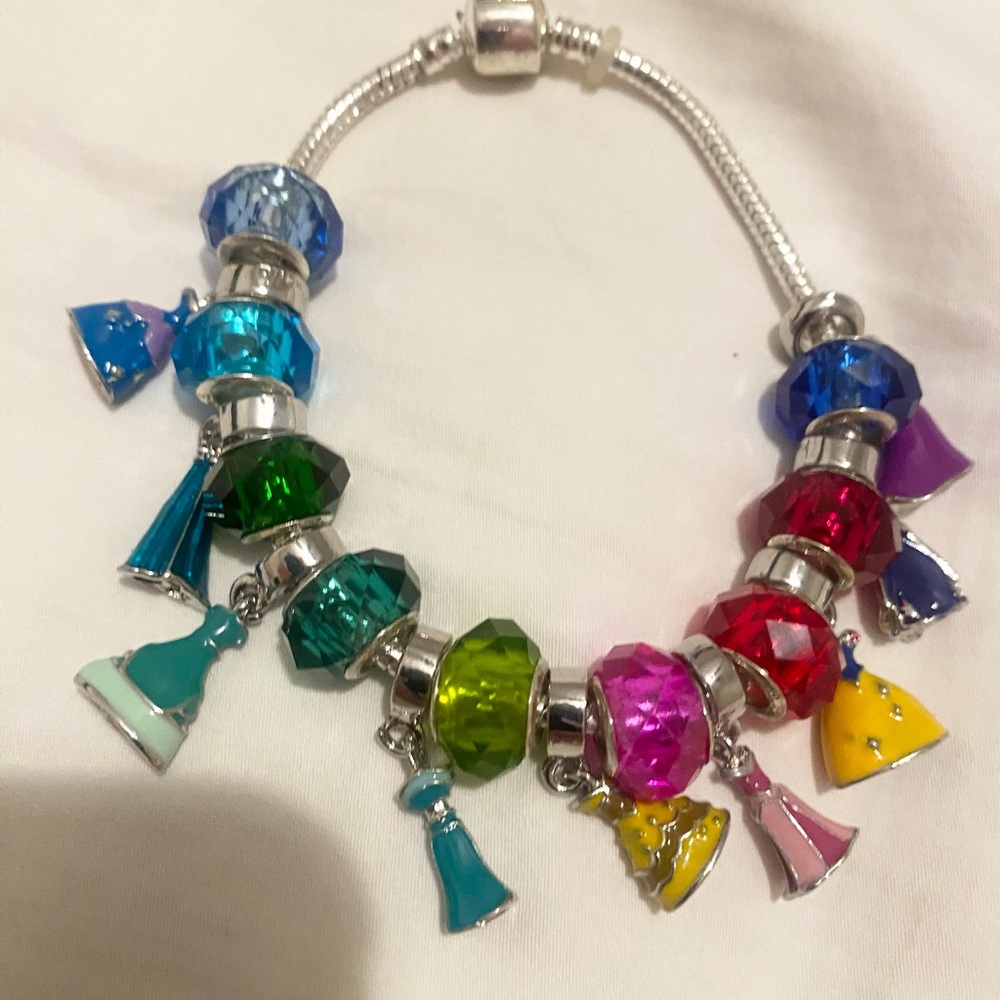 Colorful Charm Bracelet with Dress Pendants